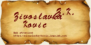 Živoslavka Ković vizit kartica